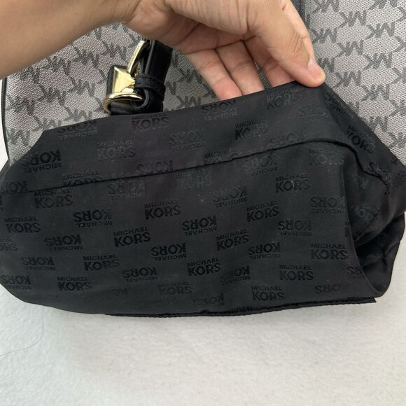 Michael Kors Grayson Large Satchel MK Signature Gray Black with Gold Hardware - Picture 11 of 15